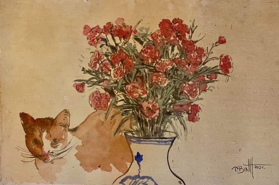 Mèo và Hoa