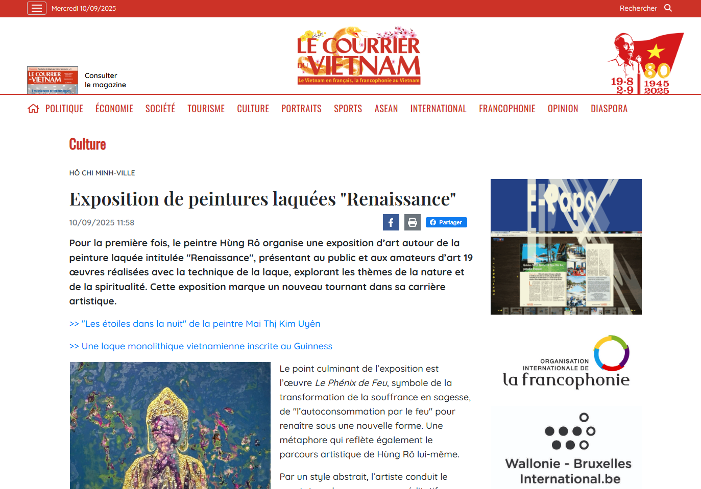 Exposition de peintures laquées "Renaissance"