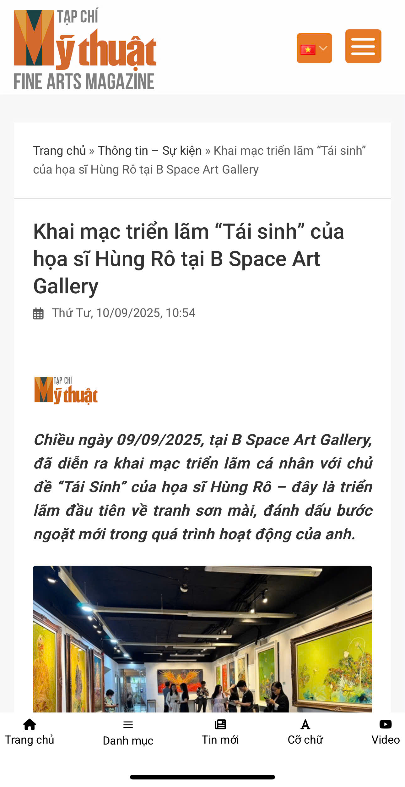 Khai mạc triển lãm "Tái sinh" của họa sĩ Hùng Rô tại B Space Art Gallery