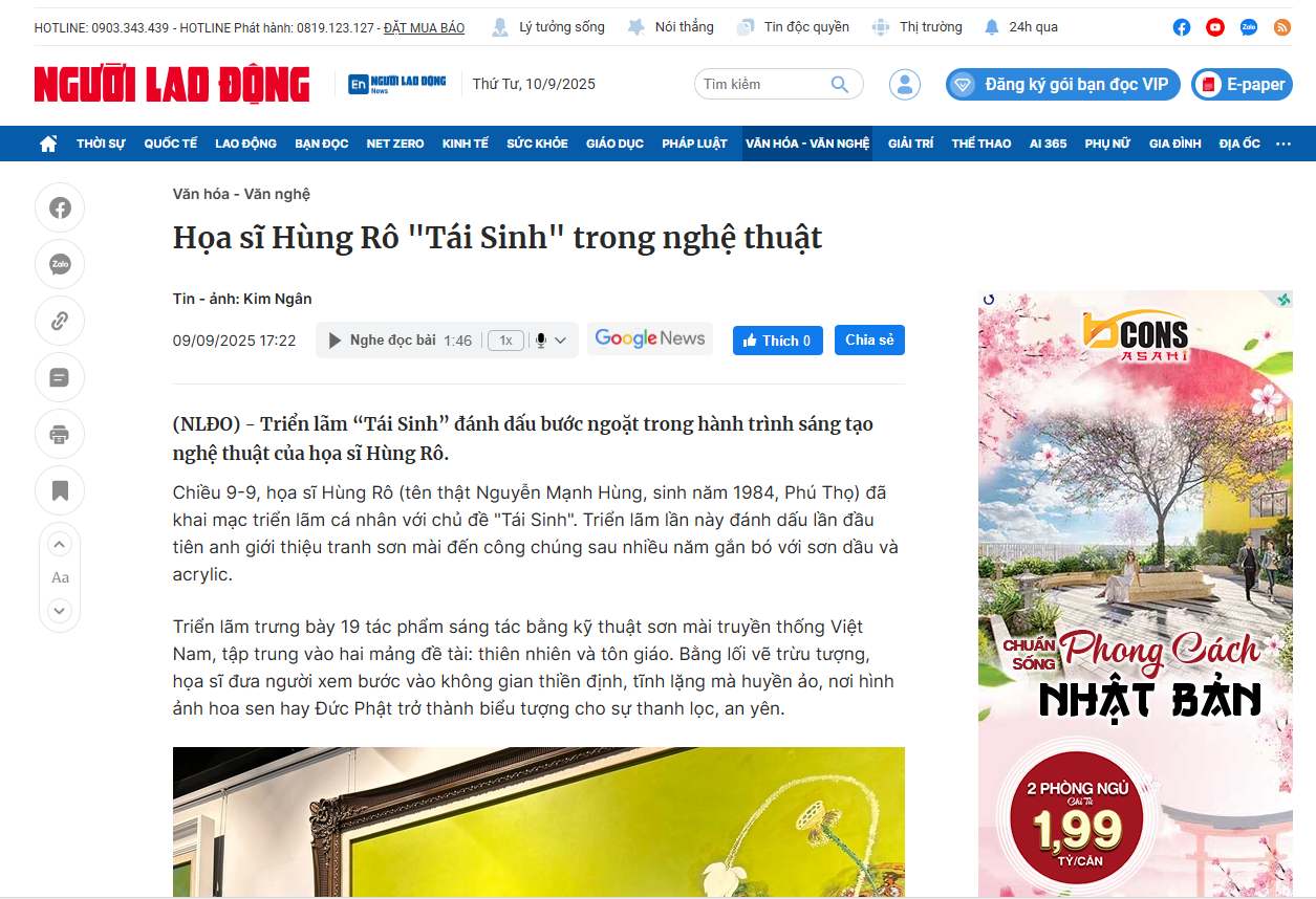 Họa sĩ Hùng Rô "Tái Sinh" trong nghệ thuật