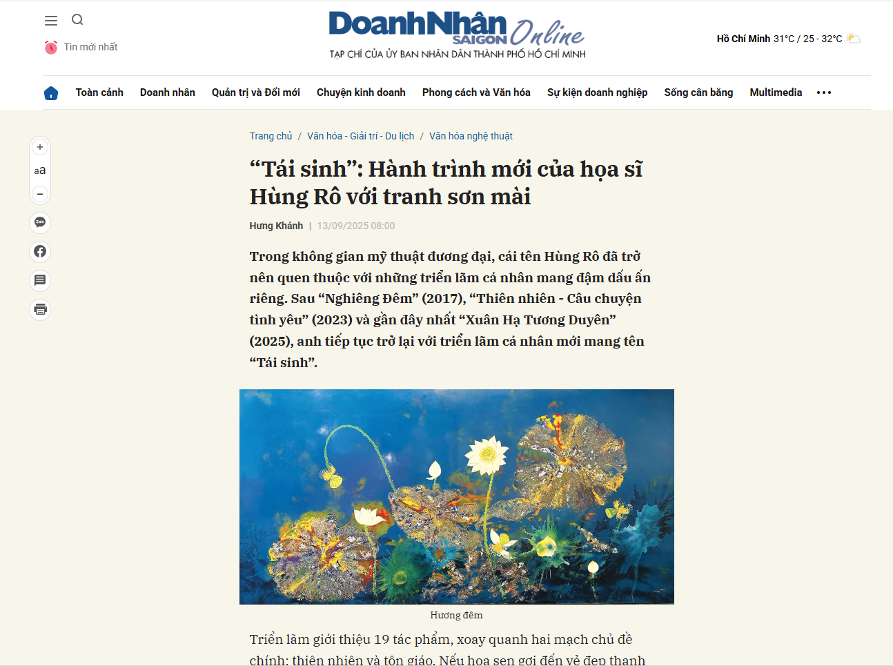 “Tái sinh”: Hành trình mới của họa sĩ Hùng Rô với tranh sơn mài