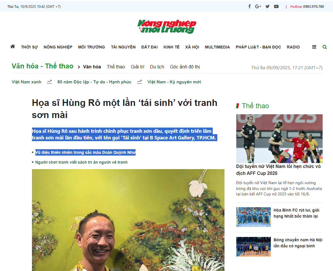 Họa sĩ Hùng Rô một lần ‘tái sinh’ với tranh sơn mài