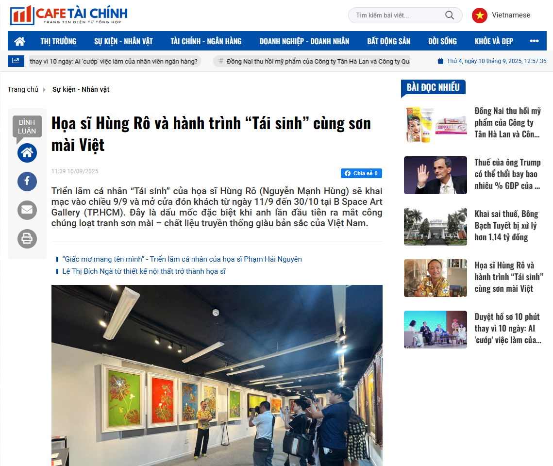 Họa sĩ Hùng Rô và hành trình “Tái sinh” cùng sơn mài Việt