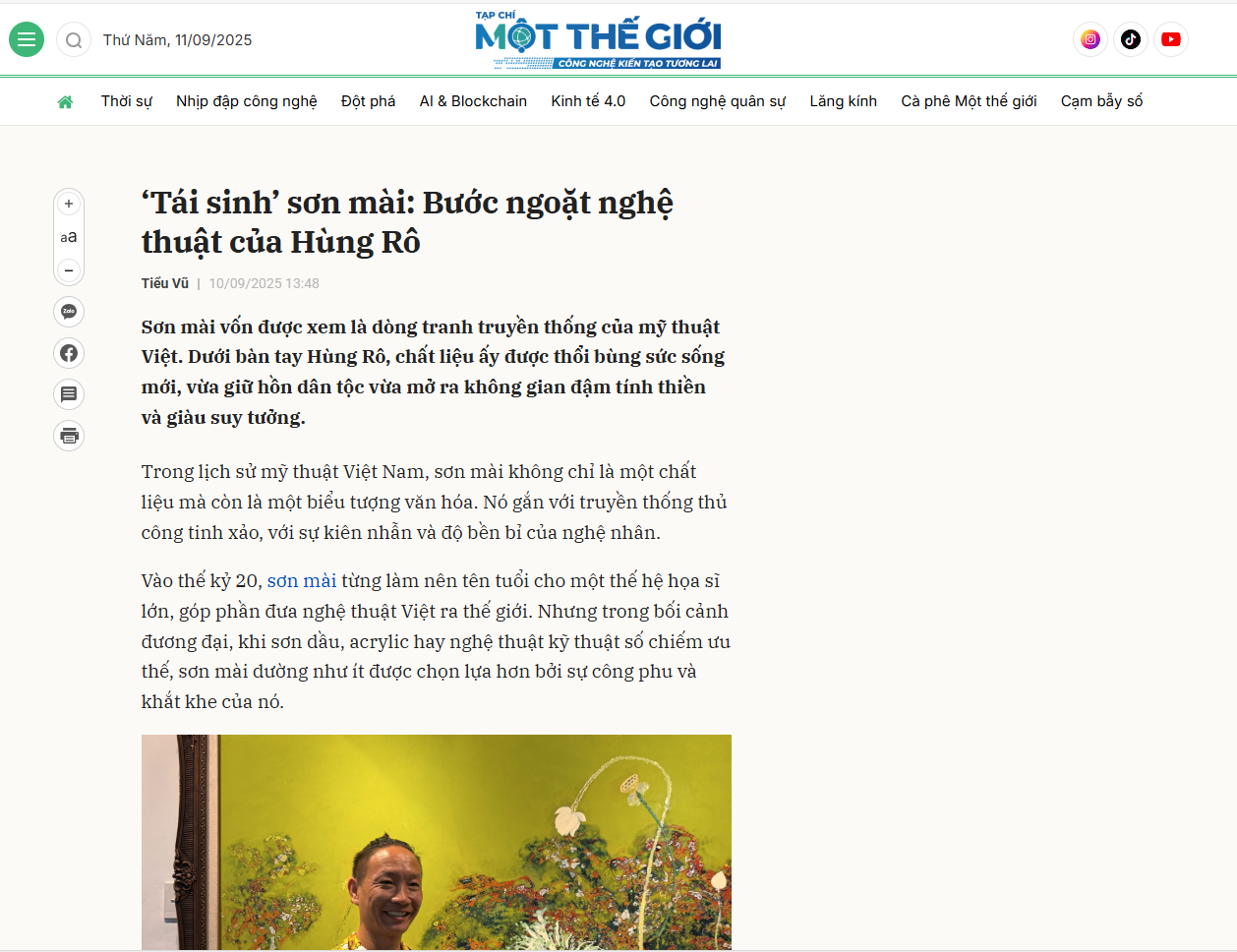 ‘Tái sinh’ sơn mài: Bước ngoặt nghệ thuật của Hùng Rô
